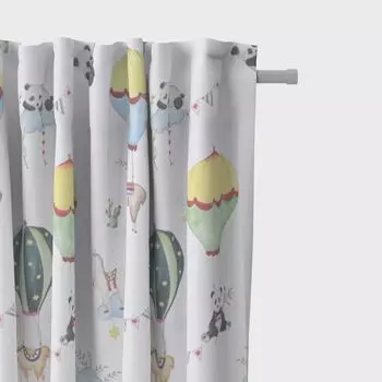 КРАСИВАЯ ЖИЗНЬ. Штора Листья Scandi mini Leaves натуральный зеленый 245см подвесная лента с присборенной петлей Schner-Leben, мультиколор