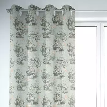 КРАСИВАЯ ЖИЗНЬ. Штора листья трава прямоугольники мятно-зеленый 245см подвесная присборенная лента-петля Schner-Leben