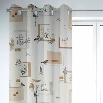КРАСИВАЯ ЖИЗНЬ. Штора Мудрость жизни бежевый 245см или подвес желаемой длины на дымчатой петлевой ленте Schner-Leben