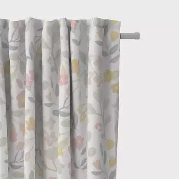 КРАСИВАЯ ЖИЗНЬ. Штора-панама Betty Bon Bon flowers пастельно-розовая 245см подвесные люверсы Schner-Leben, белый