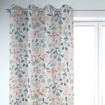 КРАСИВАЯ ЖИЗНЬ. Штора-панама Betty Parma Violet flowers фиолетовая 245см подвесные люверсы Schner-Leben, белый