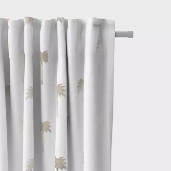 КРАСИВАЯ ЖИЗНЬ. Штора Пейсли белая разноцветная 245см или желаемая длина с подвесными люверсами Schner-Leben, белый