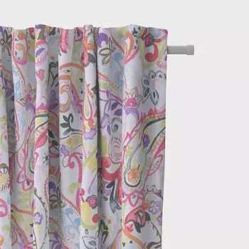 КРАСИВАЯ ЖИЗНЬ. Штора полупанама белая черная 245 см или желаемая длина, подвесная лента с присборенной петлей Schner-Leben, белый