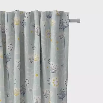 КРАСИВАЯ ЖИЗНЬ. Штора полупанама Fryett`s с абстрактными мятными цветами 245см или желаемой длины с подвесными люверсами Schner-Leben, зеленый