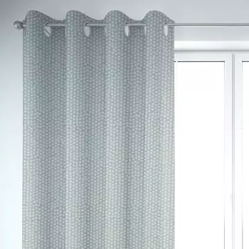 КРАСИВАЯ ЖИЗНЬ. Штора полупанама Fryett`s в пятнистый горошек мятного цвета 245см или желаемой длины на подвесной петле с присборенной лентой Schner-Leben, бирюзовый