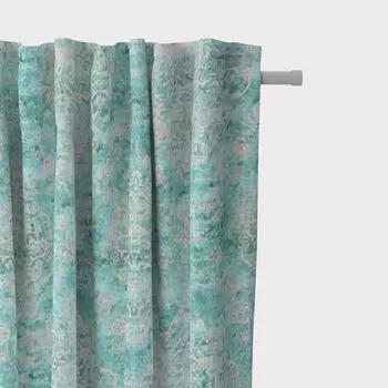 КРАСИВАЯ ЖИЗНЬ. Штора полупанама Fryett в пятнистый горошек 245см или желаемая длина с подвесными люверсами Schner-Leben, бирюзовый