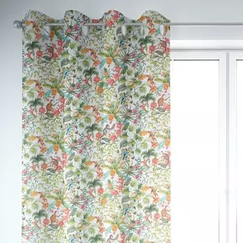 КРАСИВАЯ ЖИЗНЬ. Штора Rainfall капли дождя минеральный синий белый 245см подвесная лента с копченой петлей Schner-Leben, мультиколор