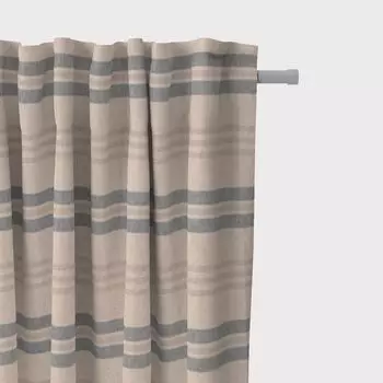 КРАСИВАЯ ЖИЗНЬ. Штора ромашково-синего или натурального белого цвета с подвесными люверсами длиной 245 см. Schner-Leben, бежевый