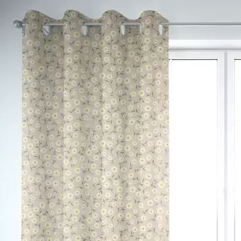 КРАСИВАЯ ЖИЗНЬ. Штора с геометрическим этническим ромбом, кремовая, красочная, 245см, подвесная, с копченой петлевой лентой Schner-Leben