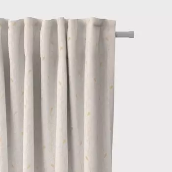 КРАСИВАЯ ЖИЗНЬ. Штора с металлическими завитками в форме листьев кремового золота 245 см, подвесные люверсы Schner-Leben, бежевый