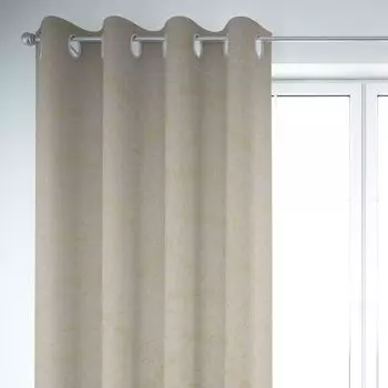 КРАСИВАЯ ЖИЗНЬ. Штора с нотами натурального золота 245см или желаемой длины, подвесная лента с присборенной петлей Schner-Leben, бежевый