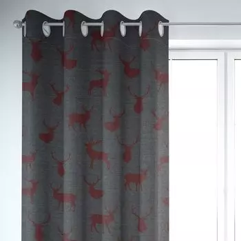 КРАСИВАЯ ЖИЗНЬ. Штора с полной остановкой в горошек серо-белая 245 см или желаемая длина подвесная лента с копченой петлей Schner-Leben, серый