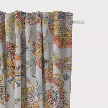 КРАСИВАЯ ЖИЗНЬ. Штора Спасите океан, морские существа, черно-белая, 245см, подвесная, с присборенной петлевой лентой Schner-Leben, белый