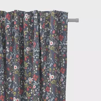 КРАСИВАЯ ЖИЗНЬ. Штора STUDIO G цветы листья синий зеленый красный 245см подвесные люверсы Schner-Leben, мультиколор