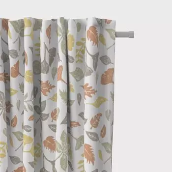 КРАСИВАЯ ЖИЗНЬ. Штора STUDIO G листья белый зеленый желтый коричневый 245см подвесные люверсы Schner-Leben, мультиколор