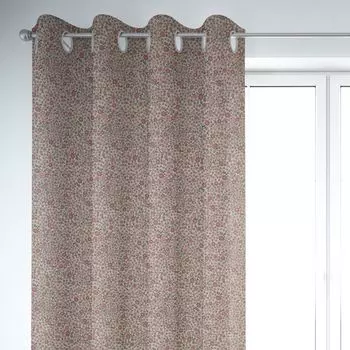 КРАСИВАЯ ЖИЗНЬ. Штора Sweet Daisy со сплошными цветами, натуральный розовый, 245 см, подвесная лента с присборенной петлей Schner-Leben, бежевый