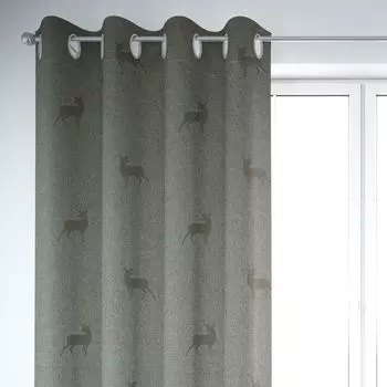 КРАСИВАЯ ЖИЗНЬ. Штора темно-олень кремово-бежевая 245см подвесная присборенная лента-петля Schner-Leben, бежевый