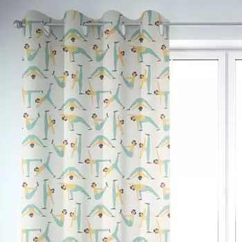 КРАСИВАЯ ЖИЗНЬ. Штора жаккардовая Eloe одуванчик бело-зеленая 245см подвесная присборенная лента-петля Schner-Leben, белый