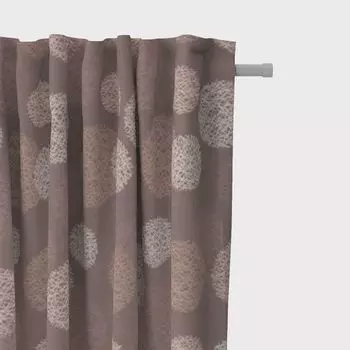 КРАСИВАЯ ЖИЗНЬ. Штора жаккардовая сатиновая кругами палисандр бежевый 245см подвесные люверсы Schner-Leben, коричневый