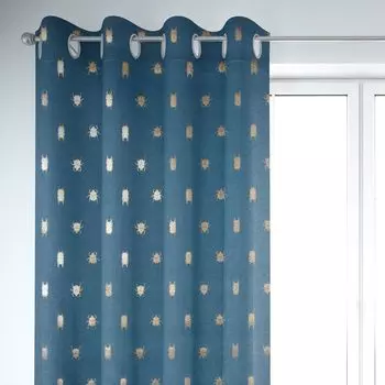 КРАСИВАЯ ЖИЗНЬ. Штора Журавль Мраморный Журавль Акварель Индиго Пастель 245см или желаемой длины подвесная лента с копченой петлей Schner-Leben, синий