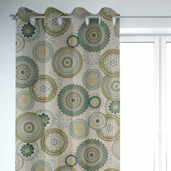 КРАСИВАЯ ЖИЗНЬ. Шторы мандалы натуральный красный 245см или желаемая длина с подвесными люверсами Schner-Leben, бежевый