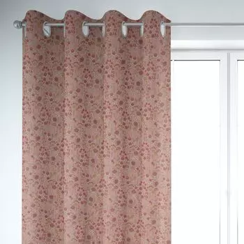 КРАСИВАЯ ЖИЗНЬ. Шторы Mira с алмазной кистью кремово-серо-черные с присборенной петлевой лентой Schner-Leben, розовый