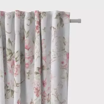 КРАСИВАЯ ЖИЗНЬ. Шторы пионы цветы украшения кремово-розовые подвесные люверсы Schner-Leben, мультиколор