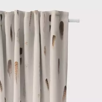 КРАСИВАЯ ЖИЗНЬ. Шторы с цифровым принтом, пришивные пуговицы, цвет экрю, мульти, 245 см, подвесная лента с присборенной петлей Schner-Leben, бежевый