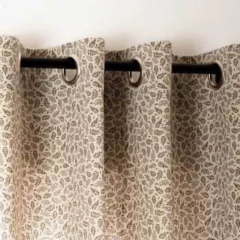 КРАСИВАЯ ЖИЗНЬ. Шторы STUDIO G с цифровым принтом пчелы серо-желтые 245см подвесная лента с присборенной петлей Schner-Leben, бежевый