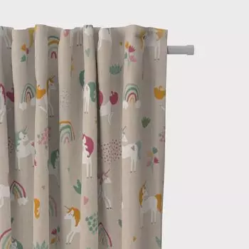 КРАСИВАЯ ЖИЗНЬ. Шторы звезды темно-серые натуральные 245см или желаемой длины, висящие на петле со сборками Schner-Leben, бежевый