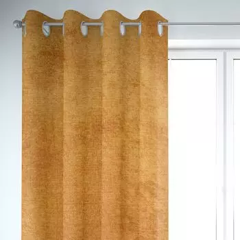 КРАСИВАЯ ЖИЗНЬ. Термозавеса золотисто-коричневая 245см с подвесными люверсами Schner-Leben, желтый