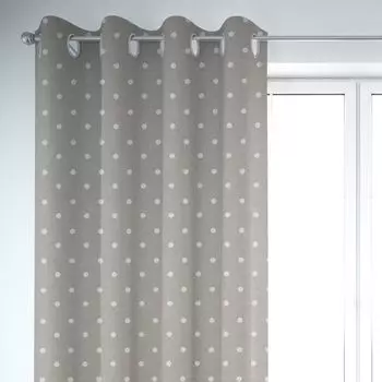 КРАСИВАЯ ЖИЗНЬ. Усики штор листья акварель бежевые терракотовые зеленые подвесные люверсы Schner-Leben, серый