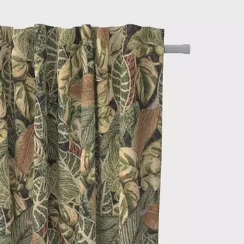 КРАСИВАЯ ЖИЗНЬ. Занавеска из бархата с цветами, тюльпанами, пионами, зеленая красочная подвеска с копченой петлевой лентой Schner-Leben, зеленый