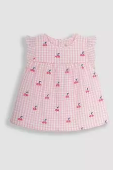 Красивая блузка с вышивкой вишенка Jojo Maman Bb, розовый