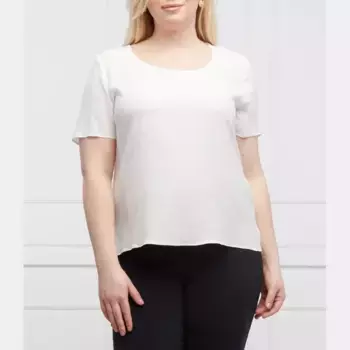 Красивая блузка стандартного кроя больших размеров с добавлением шелка Persona By Marina Rinaldi, белый