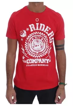Красивая футболка для райдеров с круглым вырезом Frankie Morello, красный