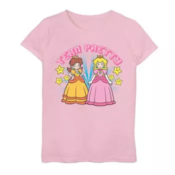 Красивая футболка Nintendo Super Mario Daisy And Peach Team для девочек 7–16 лет Licensed Character