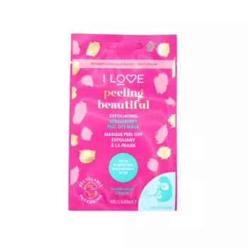 Красивая пилинговая тканевая маска-пилинг для лица - 10 мл I Love