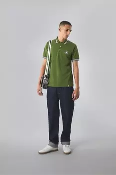Красивая рубашка поло с кантом Pretty Green, зеленый