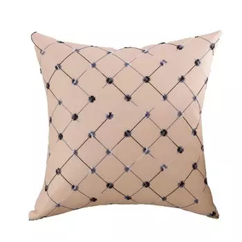 Красивый чехол на подушку с узором Babysbreath. Хорошо сплетенный красочный чехол на подушку из полиэстера для вечеринок - Бежевый Stuttg