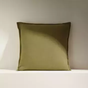 Красивый льняной чехол на подушку El Corte Ingls, зеленый