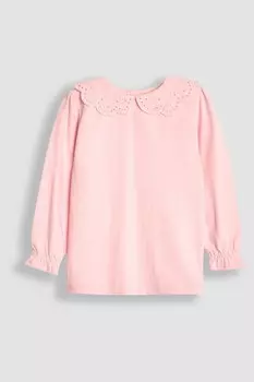 Красивый топ с вышитым воротником Jojo Maman Bb, розовый