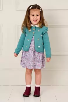 Красивый вышитый кардиган Jojo Maman Bb, синий