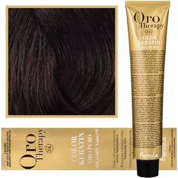Краска для волос, 100 мл Fanola, Oro Therapy, Color Keratin Oro Puro, 5.14