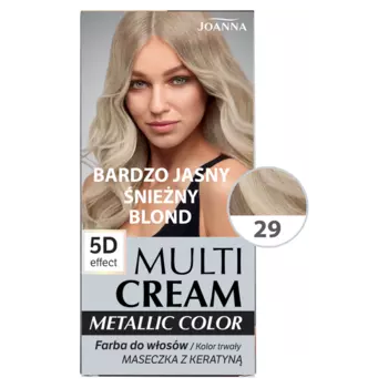 Краска для волос 29 очень светлый снежный блондин, 1 упаковка. Joanna Multi cream metallic color, цвет 29 bardzo jasny nieny blond