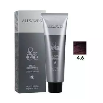 Краска для волос 4.6 Фиолетовый средний каштан, 100 мл Allwaves, Color Creme