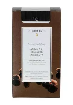Краска для волос Argan Oil Advanced Colorant KORRES, цвет 01 black