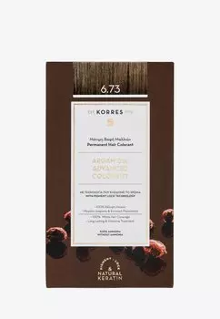 Краска для волос Argan Oil Advanced Colorant KORRES, цвет golden cocoa 6.73