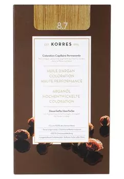 Краска для волос Argan Oil Advanced Colorant KORRES, цвет 8.7 toffee