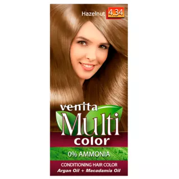 Краска для волос без аммиака 4.34 лесной орех, 1 упаковка. Venita Multicolor, цвет 4.34 hazelnut